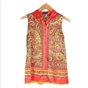 Vincent Camuto Paisley Print Sleeveless Top